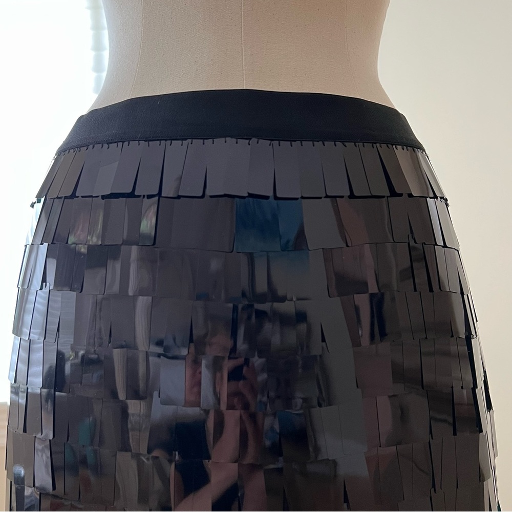 DKNY Black Rectangular Paillette Embellished Stretch Mini Skirt—NWT - Picture 9 of 14